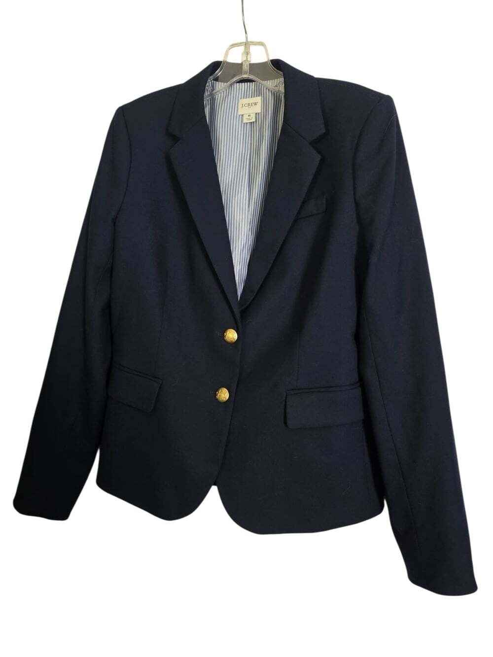J. Crew Factory Wool Blend Schoolboy Navy Blazer Womens Sz 8